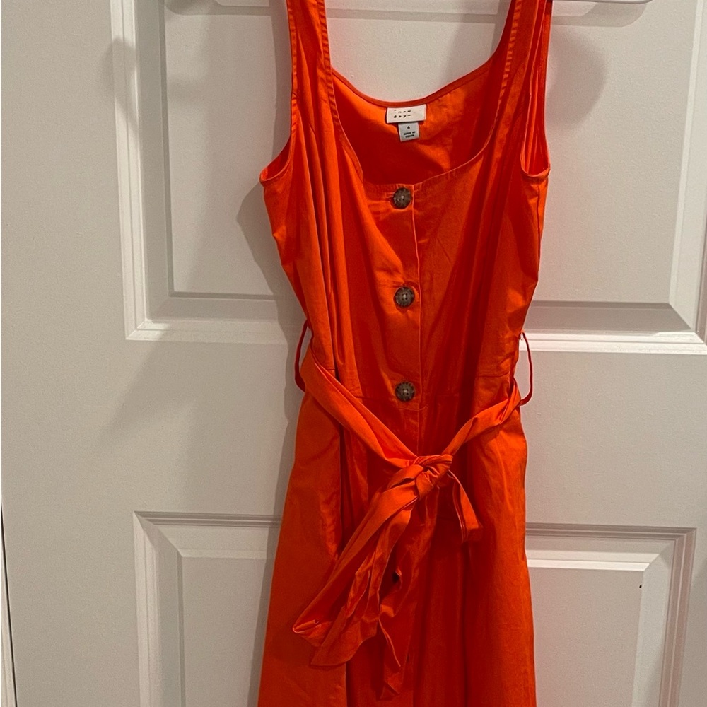 Orange Button-Down Dress